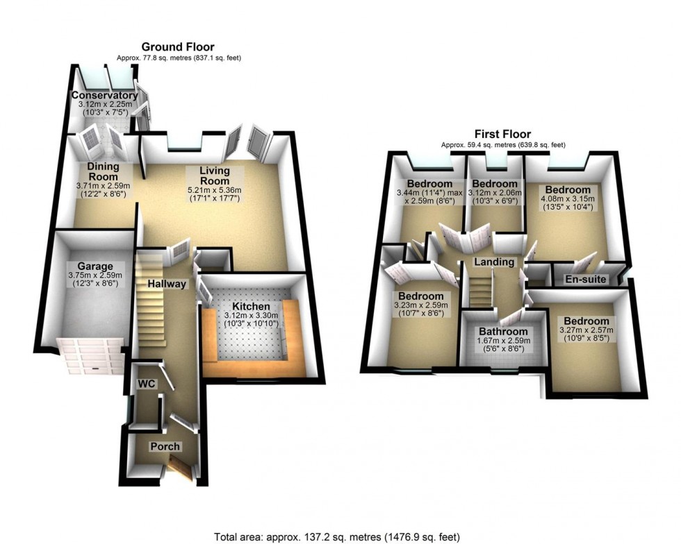 Floorplan for Starrs Close, Axbridge