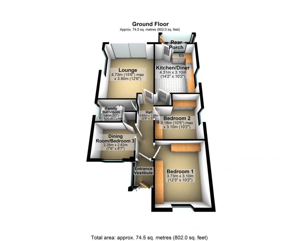 Floorplan for Norville Close, Cheddar