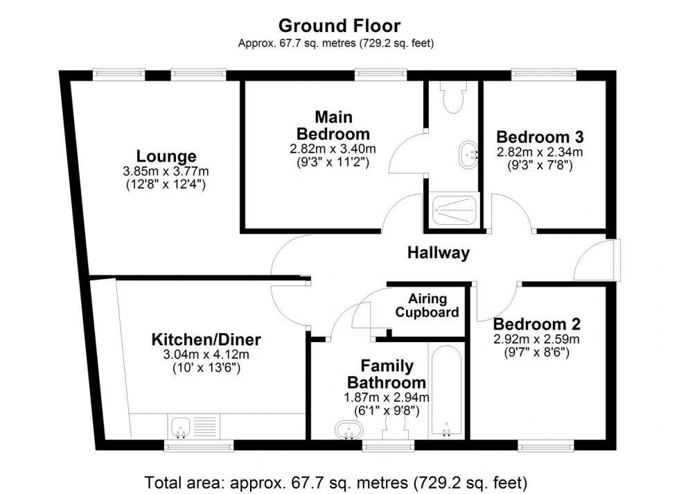 Floorplan for Ostrey Mead, Cheddar