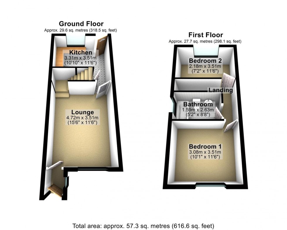 Floorplan for Fiveways Close, Cheddar